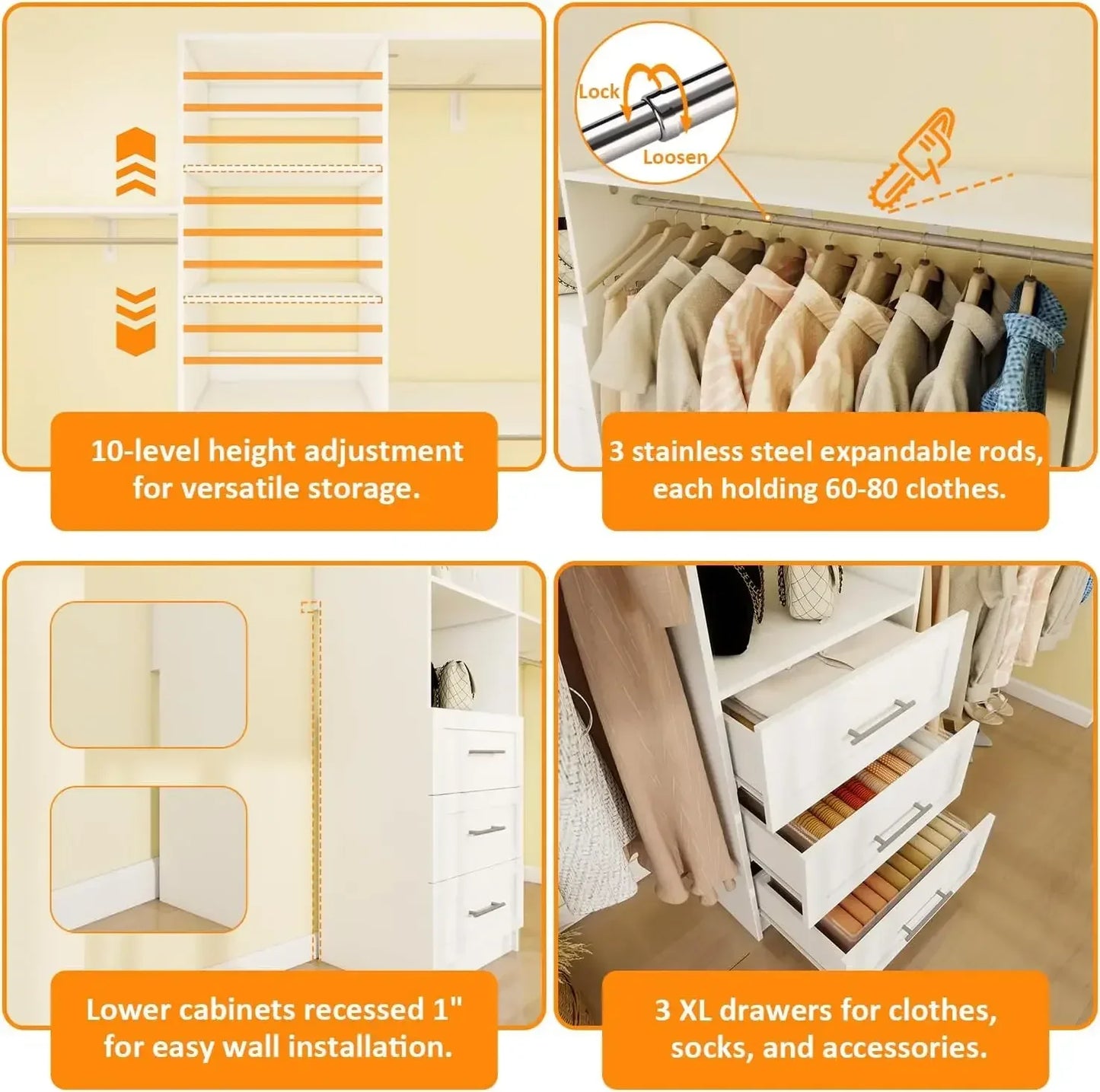 Closet System with Drawers