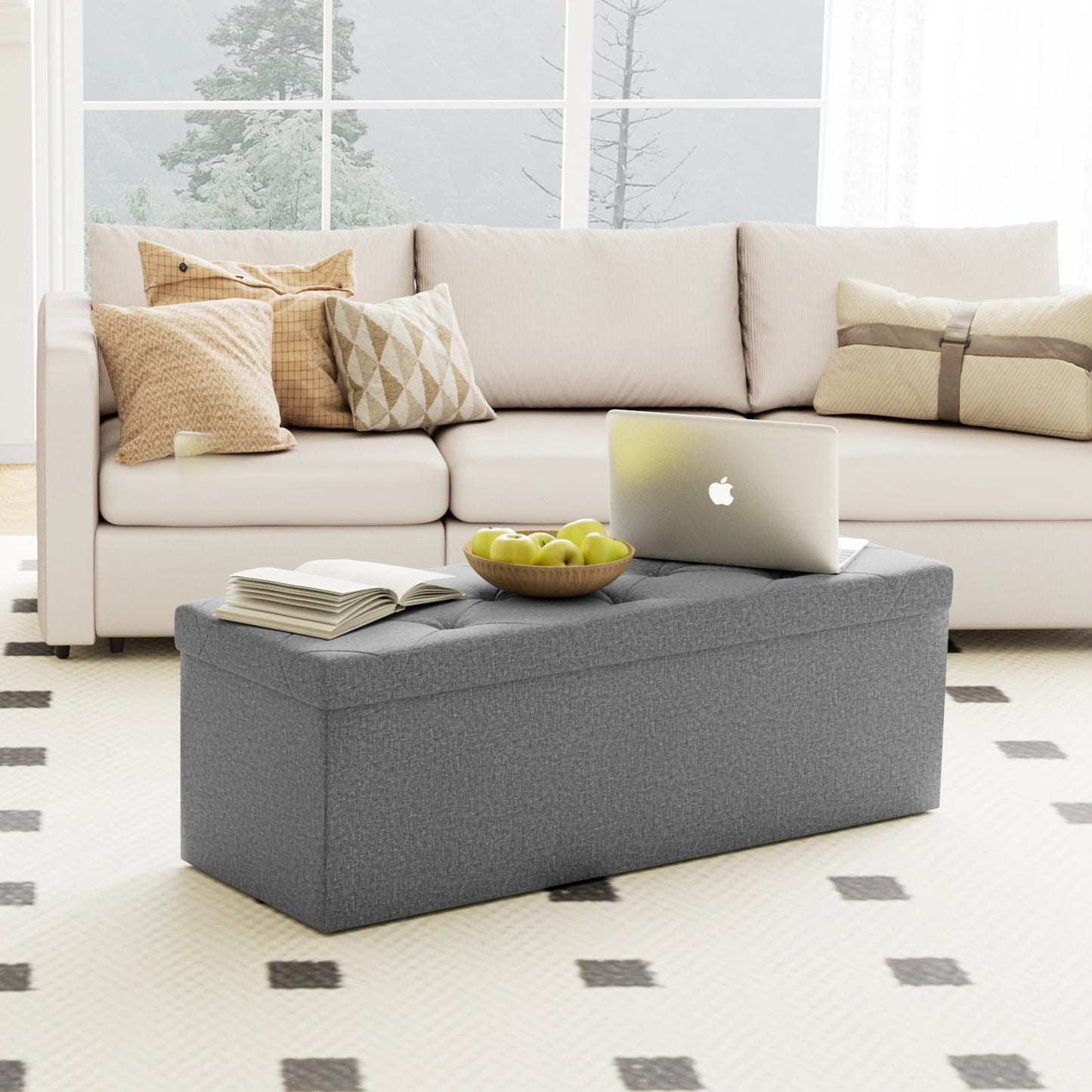 Folding Storage Ottoman